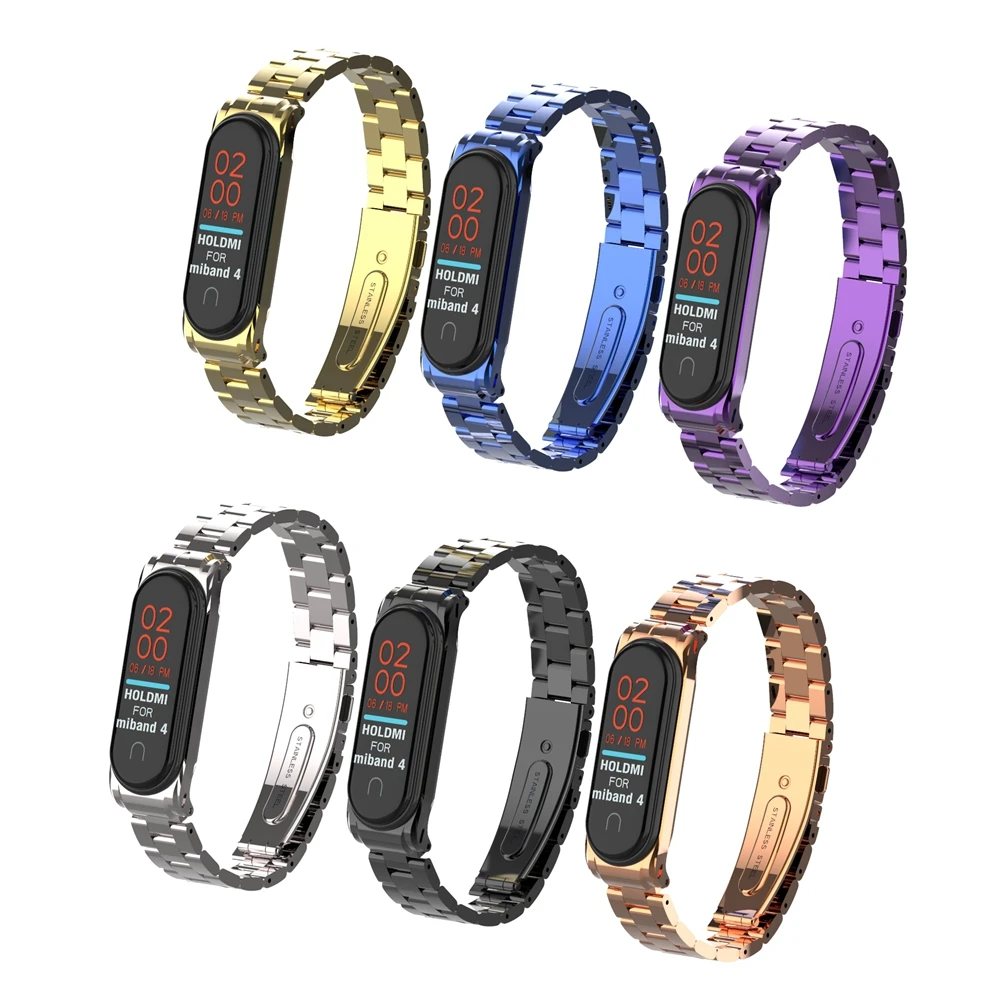 Ремешок из нержавеющей стали для xiaomi mi band 3 4, металлический ремешок для часов, умный Браслет mi band 3, сменные ремешки для часов mi 3