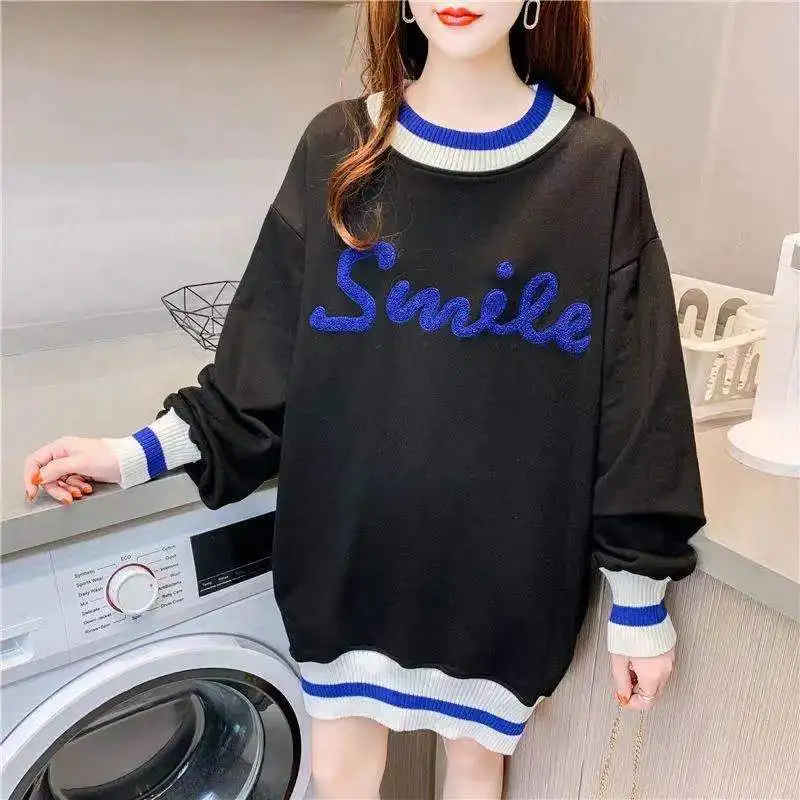 

2021 New Fashion Large Big Plus Size Loose Long Sleeve Women Clothing Tops Autumn Outfits Hoody Ladies Female Oversized Hoodies