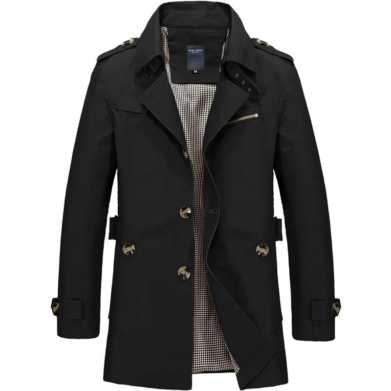2020 Autumn Winter Casual Jackets Coat Men Plus Size 5XL Men's Trench men Cotton Fabric Trenchcoat Masculina Windbreaker | Мужская