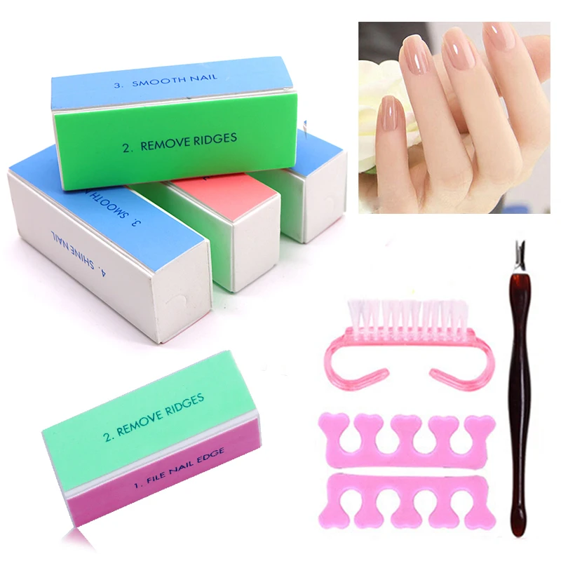 Nail File Blocks Colorful Nail Art Sanding File Buffer Block Sponge Nail Polish Sanding Buffer Strips Polishing Manicure Tools