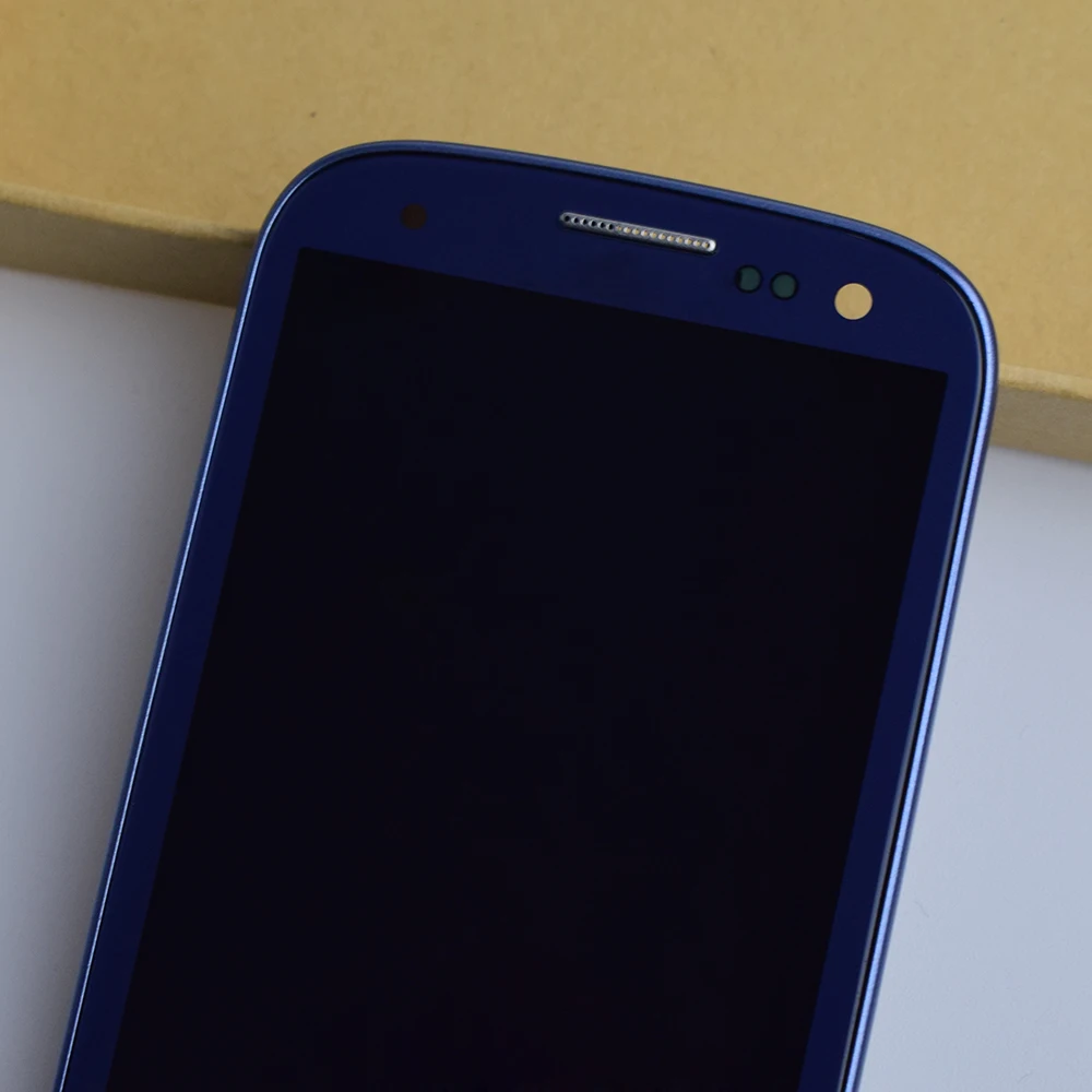 Для samsung Galaxy S III S3 I9300 I9301 I9305 I535 I747 9300I сенсорный экран стекло+ панель ЖК-дисплея в сборе+ рамка