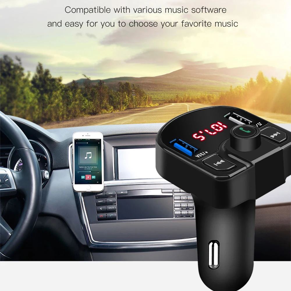 Автомобильный комплект громкой связи kebidu беспроводной Bluetooth FM ЖК передатчик mp3