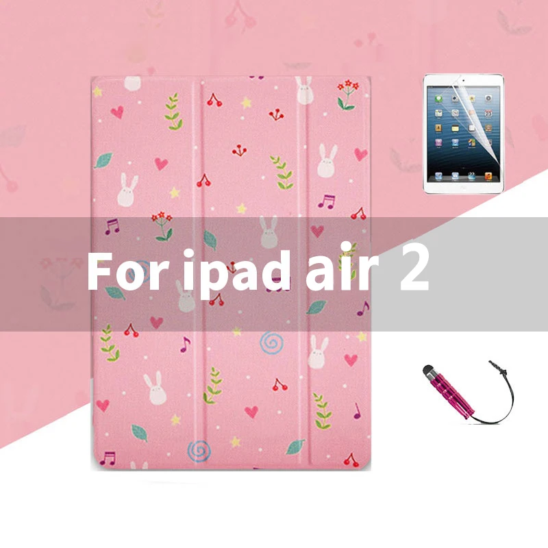 Мультяшный романтичный розовый чехол-Кролик для ipad 2 018 9,7 air 1 2 кожаный чехол для ipad 2 Mini 1 2 3 милый умный чехол-подставка чехол s - Цвет: For ipad air 2
