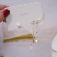 ins hot sale fashion design bohemia tassel earring for women 14k plated gold full zircon stud earring eardrop handmade jewelry