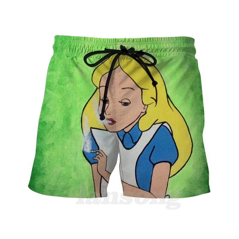 Алиса в стране чудес 3d графический принт футболки стиле панк Для мужчин Harajuku Funnyt