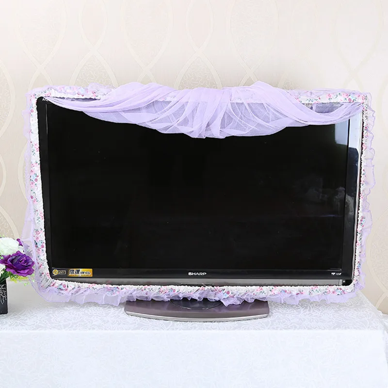 

Tv Dust Cover Computer Monitor Protection Stick Wall-Mounted Desktop Curved Screen Soft Fabric Craft