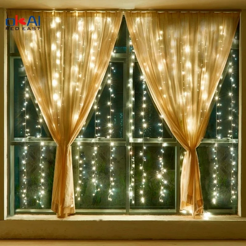 

3x1/3x2/3x3M LED Fairy Lights Remote control Curtain String Lights For Room Decor Party Decor Christmas Garland Waterfall Lights