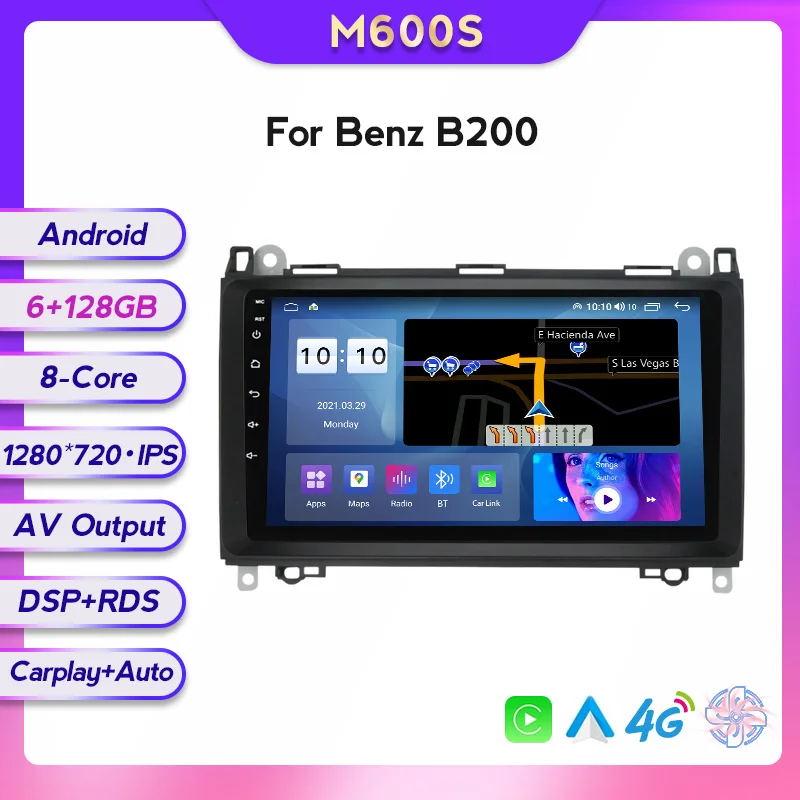 Автомагнитола MEKEDE DVD-плеер на Android 11 с GPS для Mercedes Benz B200 класс B W169 W245 Viano Vito W639 Sprinter