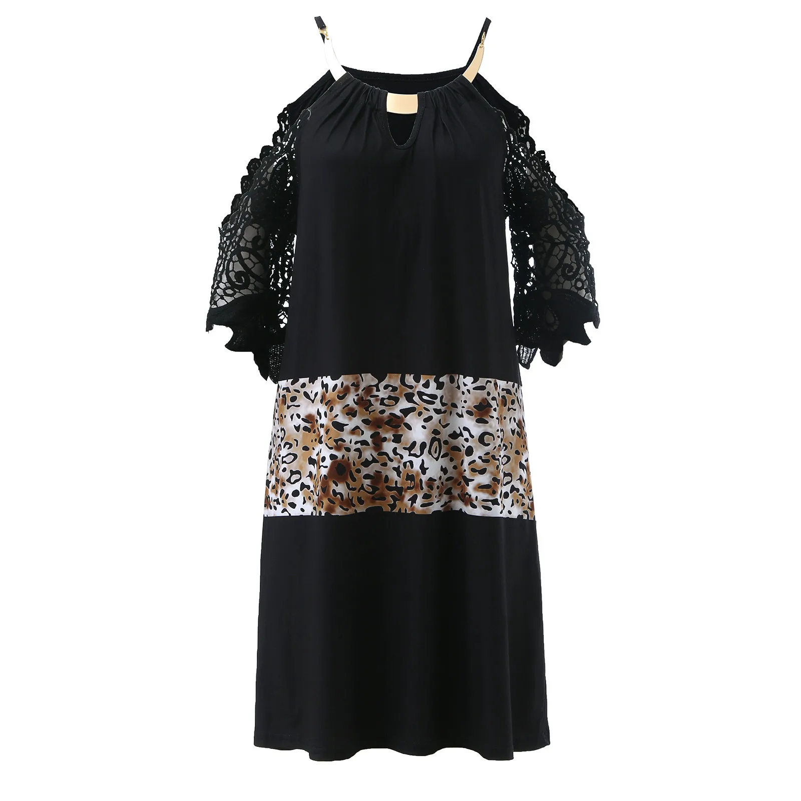 

Women Dress Summer Sexy Solid Color Lace Sleeve Halter Neck Strapless Dresses Flowers Print Boho Dress Beach Sundress Vestidos