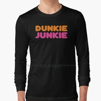 dunkie junkie long sleeve t shirt tee coffee drinks coffee lover dunkin doughnut dunkindonuts dunkin donuts parody dunkie