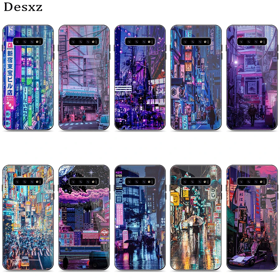 Стеклянный Чехол для мобильного телефона Samsung A10 A20 A30 A40 A50 A60 A70 S7 Edge S8 Plus Note 8 9 S10