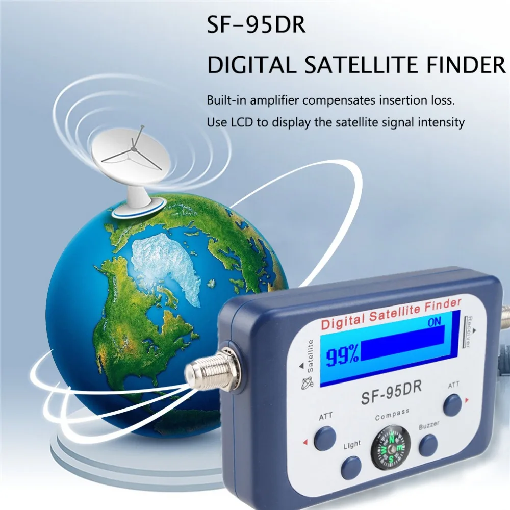 GSF-9506 Универсальный цифровой спутниковый ТВ Satfinder с ЖК-дисплеем спутниковый искатель измеритель сигнала тестер Мини Антенна экран дисплей для ТВ