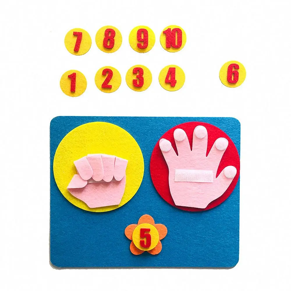 

1Set Handmade Felt Finger Numbers Math Toy 25*20cm Children Counting Math Toy Teaching Aids DIY Weave Craft Montessori for kids