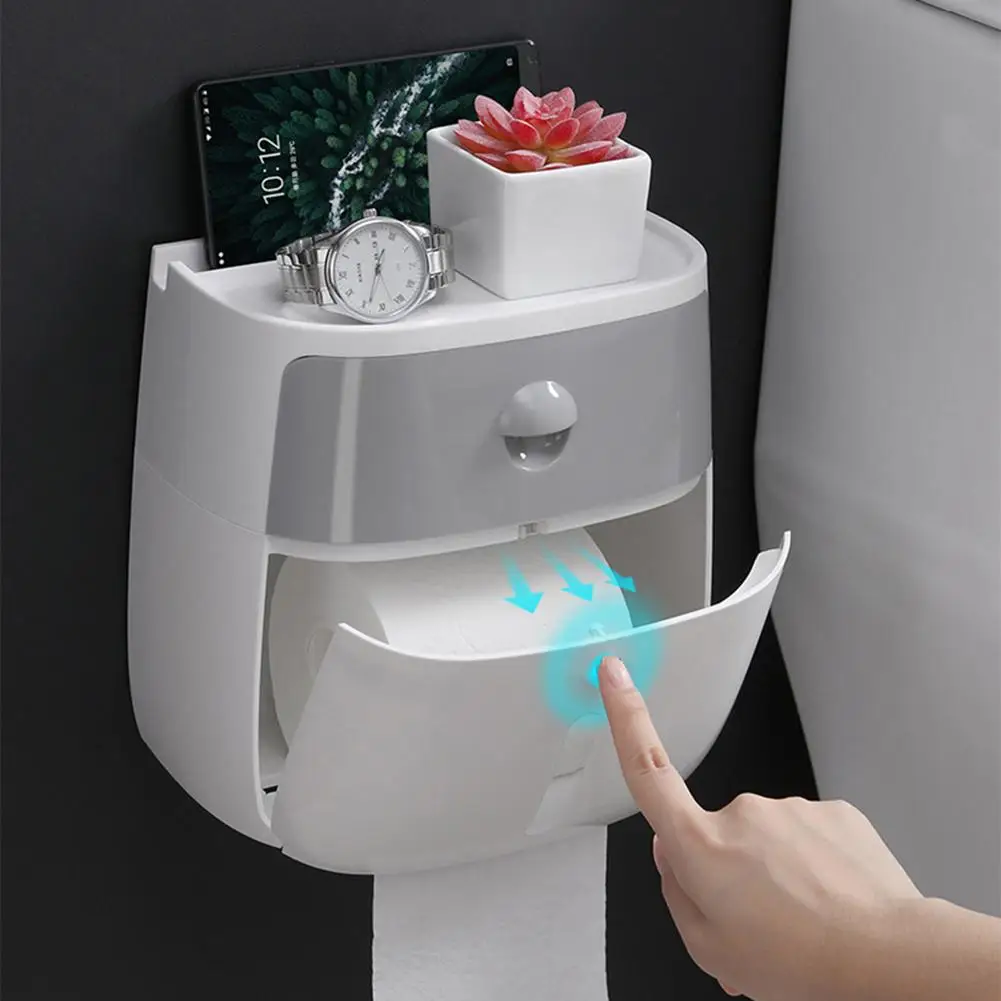 Double-layer Paper Towel Storage Box Waterproof Wall-mounted Toilet Living Room Bathroom Kitchen Tank Rack | Дом и сад