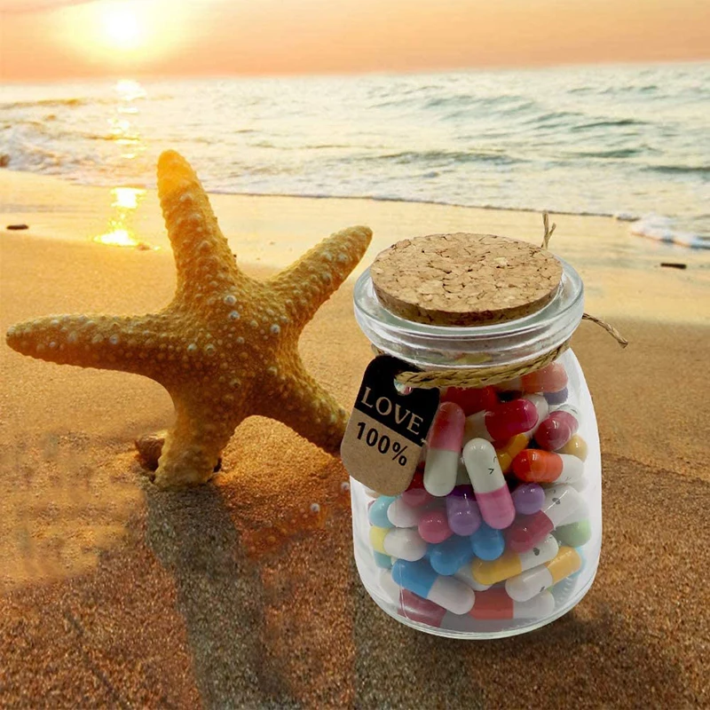 Декоративная банка капсульные буквы сообщение в бутылке подарок на День святого