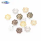 500 шт 6 мм полая труба цветок бусины кепки филигранные граненые для серьги для изготовления ювелирных изделий с торцевыми крышками Аксессуары Сделай Сам