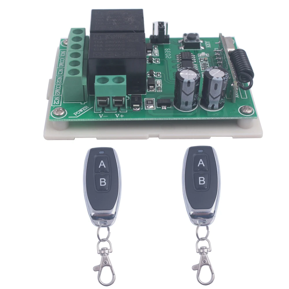 

24V 2 Channels Remote Control Switch 24V 2CH Wireless 10A Relay Receiver Module Switch Relay Module Transmitter Receiver