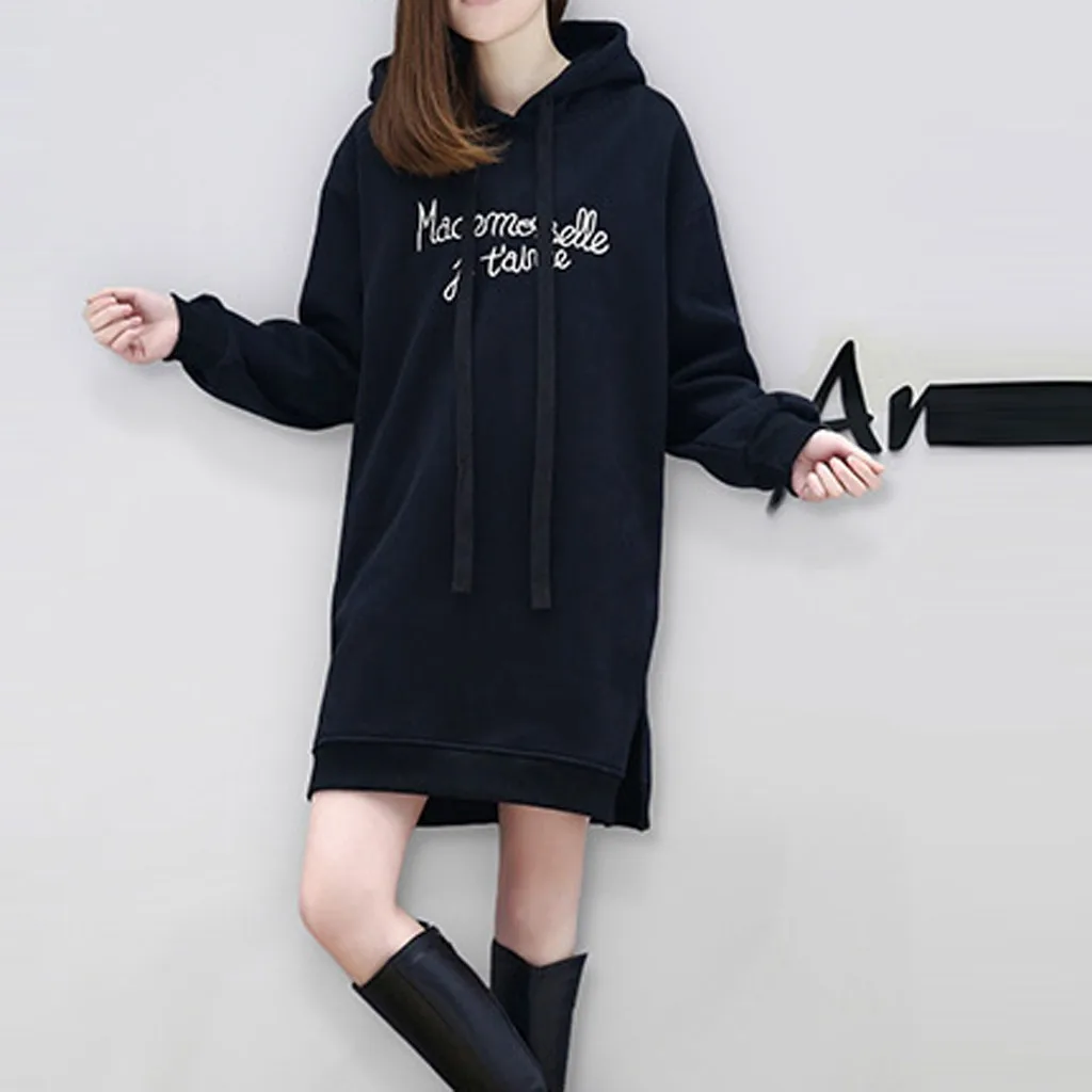 Women Leisure Autumn Fashion Sweatshirt Hoodie Long Sleeve Letter Printing Dress Las Mujeres Sweetshirts Спортивный Костюм Женск