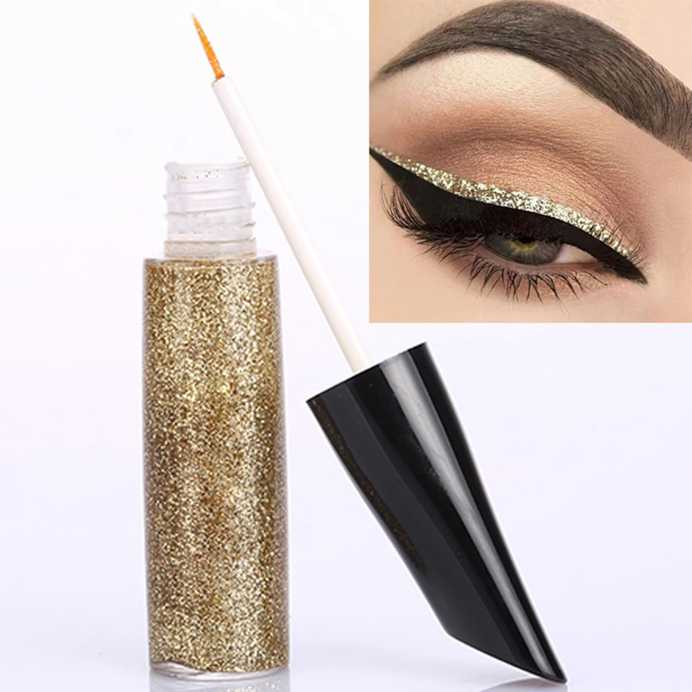 Жидкая подводка для глаз супер водостойкая Черная Подводка с металлическим