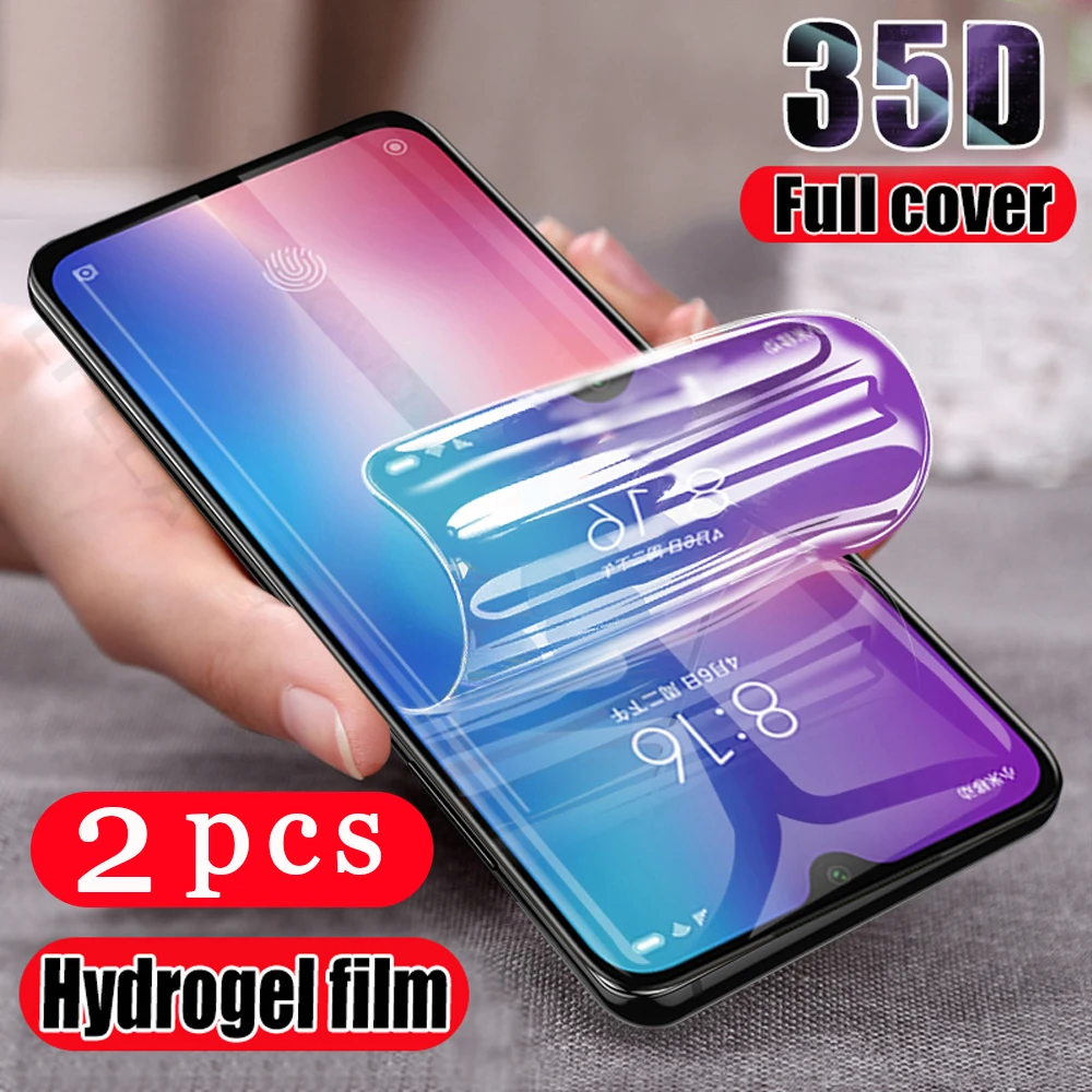 2 шт. чехол для xiaomi mi note 10 pro Гидрогелевая пленка Защитная телефона 9 se lite 9t cc9 cc9e