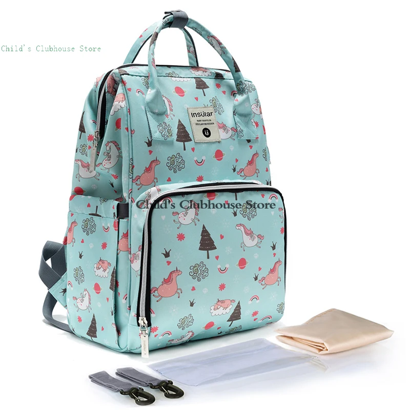 

Portable Double shoulder Large Capacity Waterproof Mommy Bag Backpack Multifunctional Double Shoulder Baby Outing Backpack