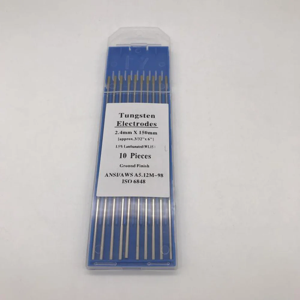 

10pcs/1 Bag TIG Welding Tungsten Electrodes 1.5% Lanthanated WL15 Tungsten Electrode Welding Rods (1.6MM x 150MM)
