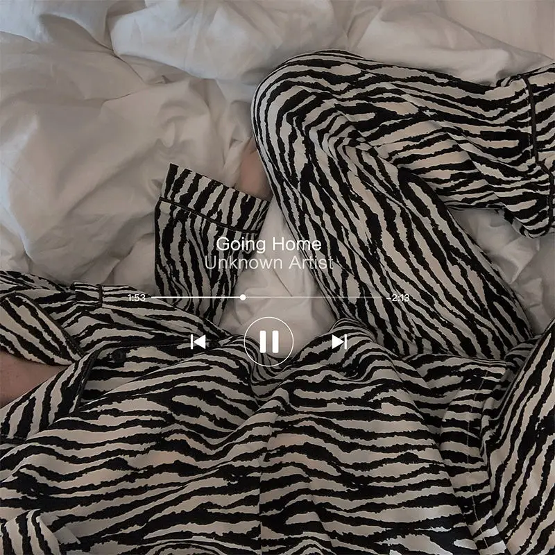 

Printed Pajamas Suit Autumn and Winter 2021 New Comfortable Two Piece Home Suit for Women