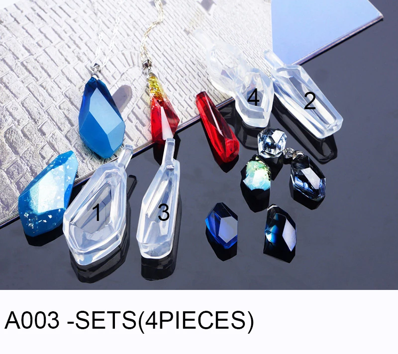 A003 1SET Прозрачная силиконовая форма, высушенный цветок, смола, декоративное ремесло, сделай сам, Каменная форма, форма для резки, формы для эпоксидной смолы, для ювелирных изделий - Цвет: A003 1SET