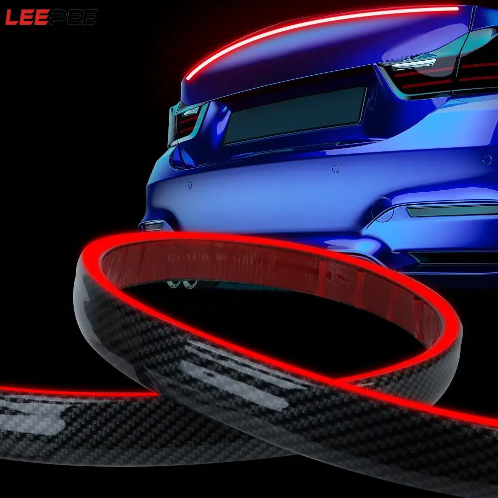 

Rear Wing Brake DRL Lamp Strip Car Led Light Spoiler Auto Modified Turn Signal Carbon Fiber Warning Light 12V Auto Accessories