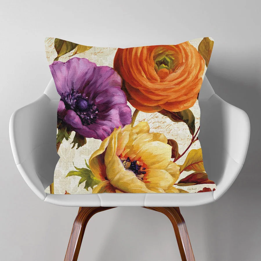 Масляная живопись цветочный цветок наволочки красивые пасторальные винтажные