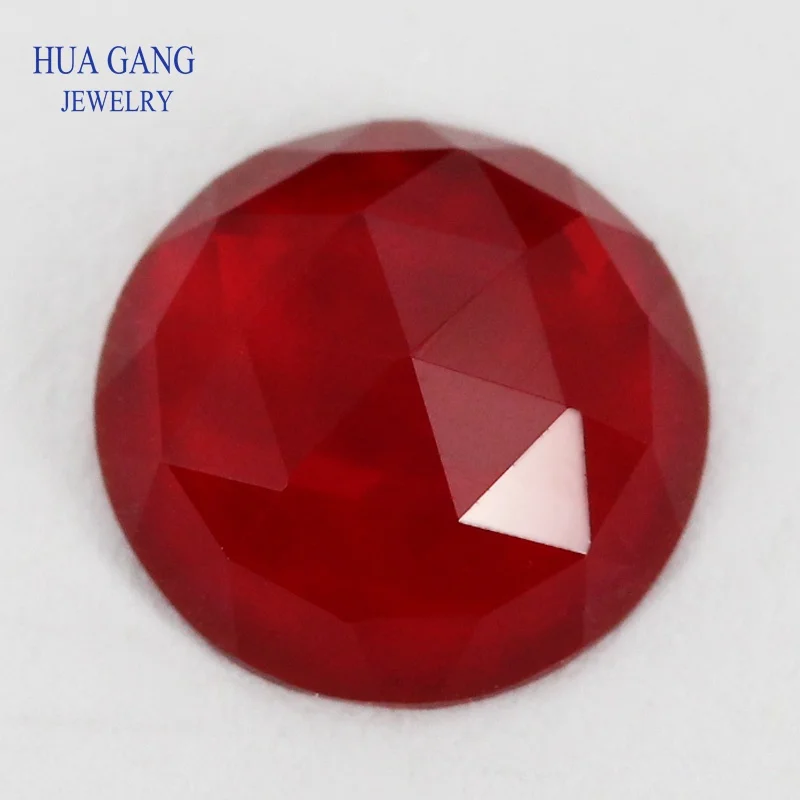 

Round Shape Red Rose Cut Glass Beads Stones Flat Bottom Loose Glass Gems 8mm Wholesale Beads For Jewelry Making Free Shipping