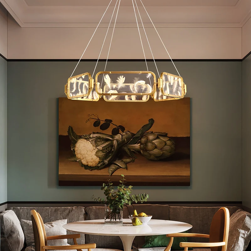 Современная круглая хрустальная люстра FKL светильник в виде пера лампа для