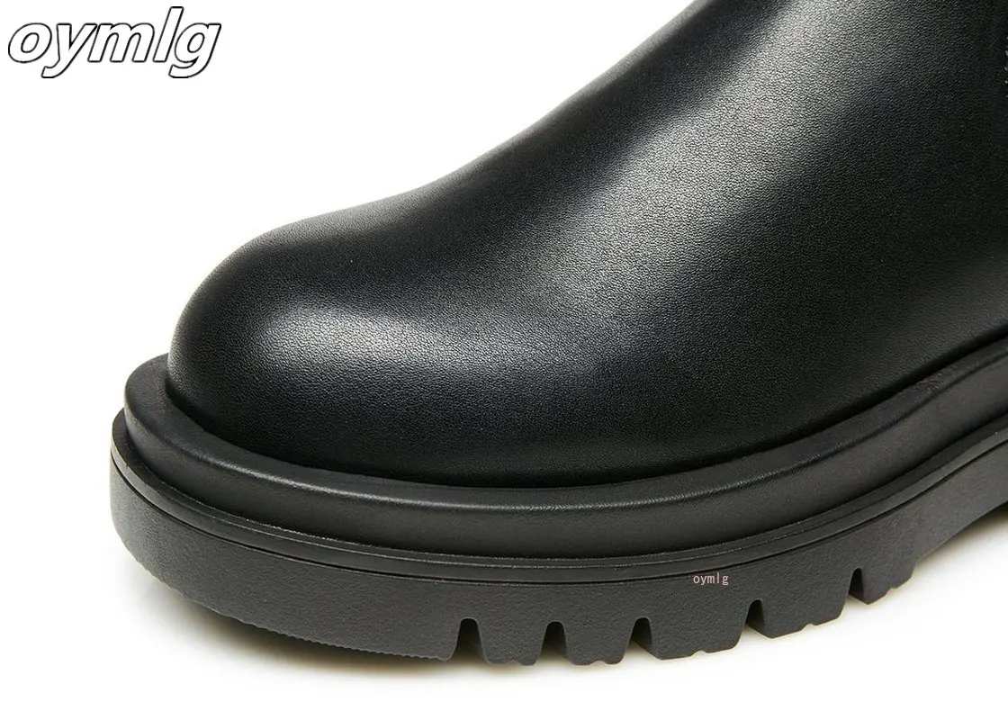 

2020 New Winter Fashion Boots Women Platform Warm Shoes Mid-Calf Boots Ankle Boots Zipper Leather Boots Women Botas Mujer