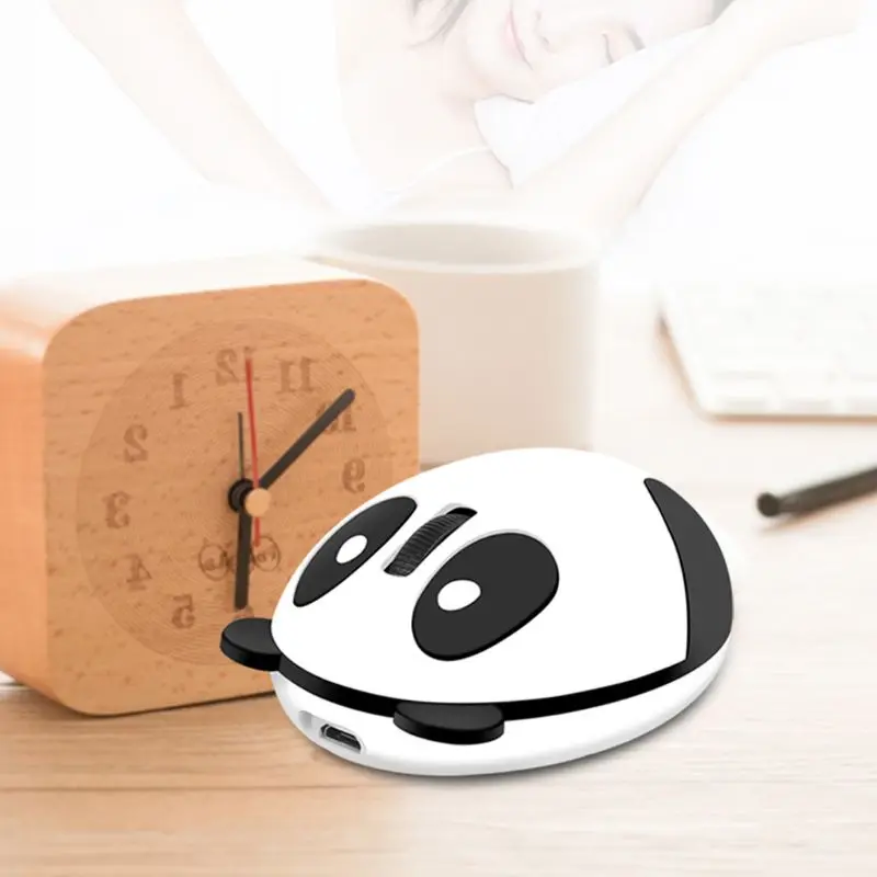 

H7JA Cute Rechargeable Wireless Bluetooth Mouse Cartoon Panda Mice for PC Laptop Notebook Mobile Phone Tablet