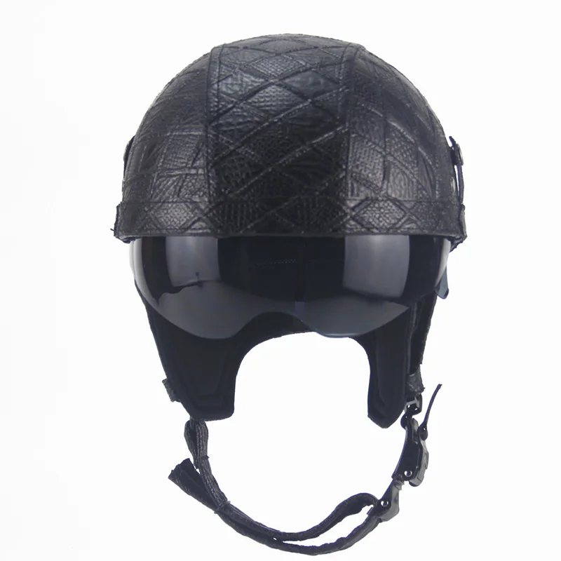 Мотоциклетный шлем кожаный Ретро персональный солнцезащитный шарф полушлем