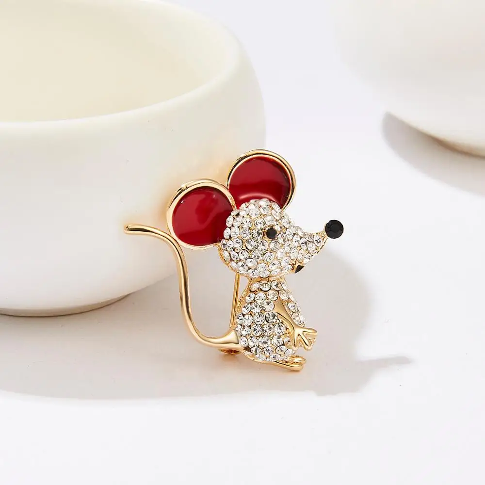 Эмалированная брошь в виде знака зодиака крысы года мыши животного бумажный