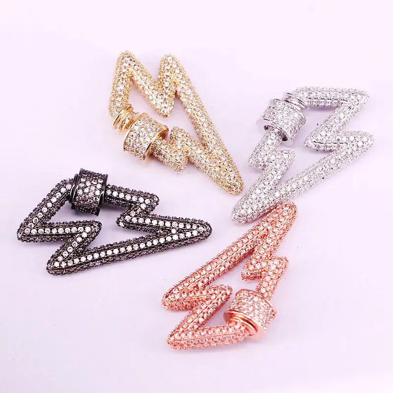 2 шт прозрачный CZ микро замок карабин проложить Кристалл циркония ожерелье