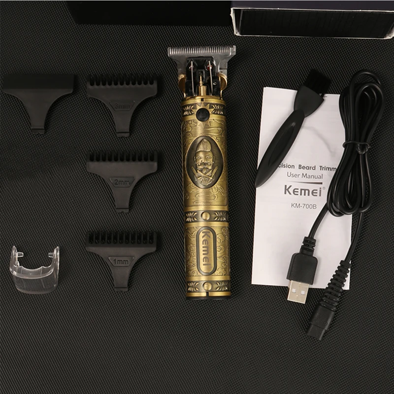 KEMEI KM-700B Electric Pro Li Clippers Barber 0mm Hair Trimmer Professional Haircut Shaver Carving Hair Beard Machine Styling enlarge