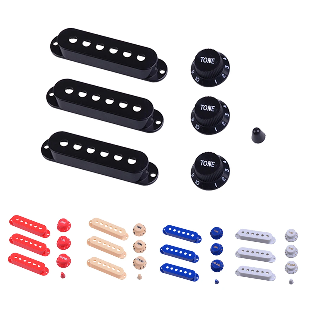

1 Set Single Coil Pickup Covers Volume Tone Crontrol Knobs Switch Tip for Electric Guitar Replacement Parts