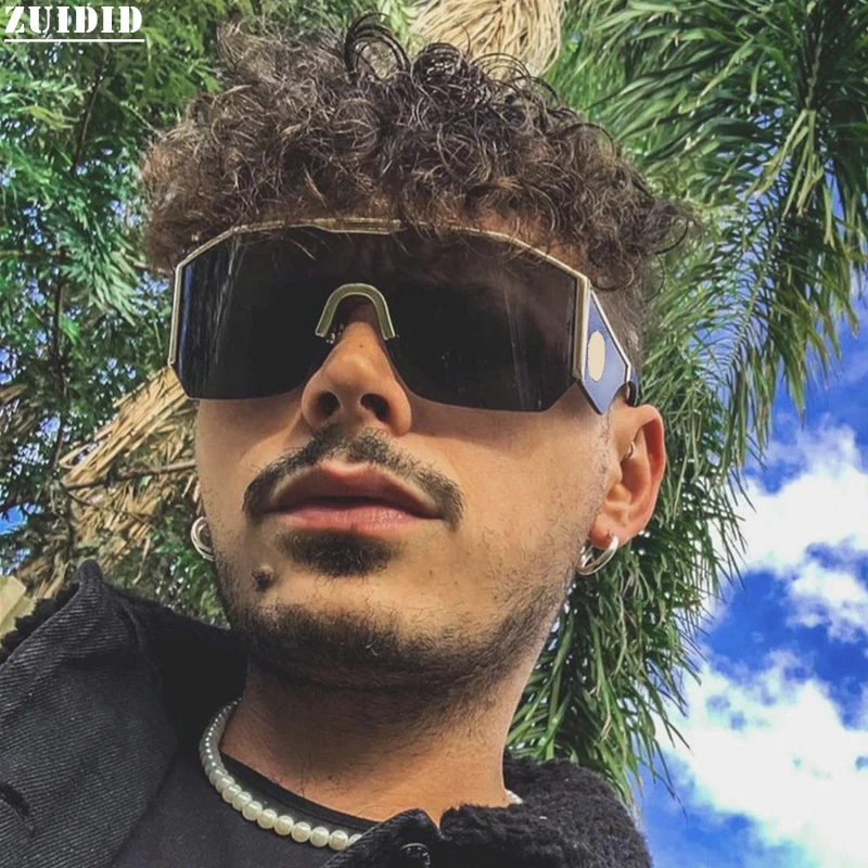 

2021 New Rimless Men Sunglases Fashion Oversized Sunglasses Women Vintage Tide Big Frame Glasses Vogue Oculos De Sol Masculino