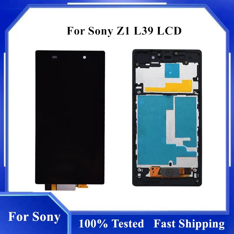 

100% Tested For Sony Xperia Z1 LCD Display Touch Screen Digitizer Assembly with frame For sony z1 L39 L39H C6902 C6903 C6906