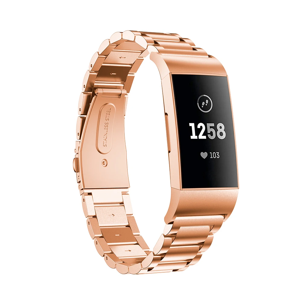 2020 металлический ремешок для Fitbit Charge 3 Band Смарт часы браслет из нержавеющей стали