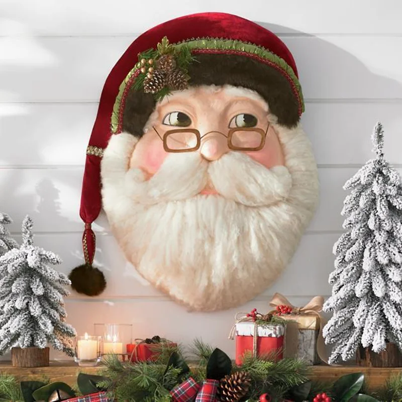 Decoraci&oacute;n de pared de Casa de Pap&aacute; Noel de madera, decoraci&oacute;n de Navidad, chimenea, Pap&aacute; Noel, decoraci&oacute;n de A&ntilde;o Nuevo 2022-0