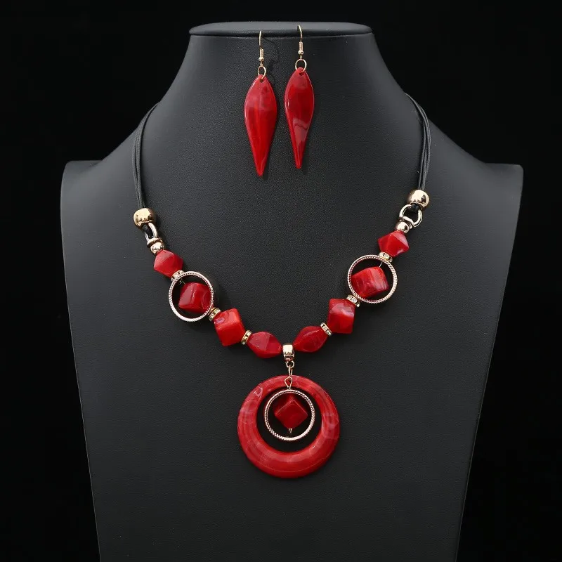 Женские Геометрические сережки подвески набор из акриловой смолы большие