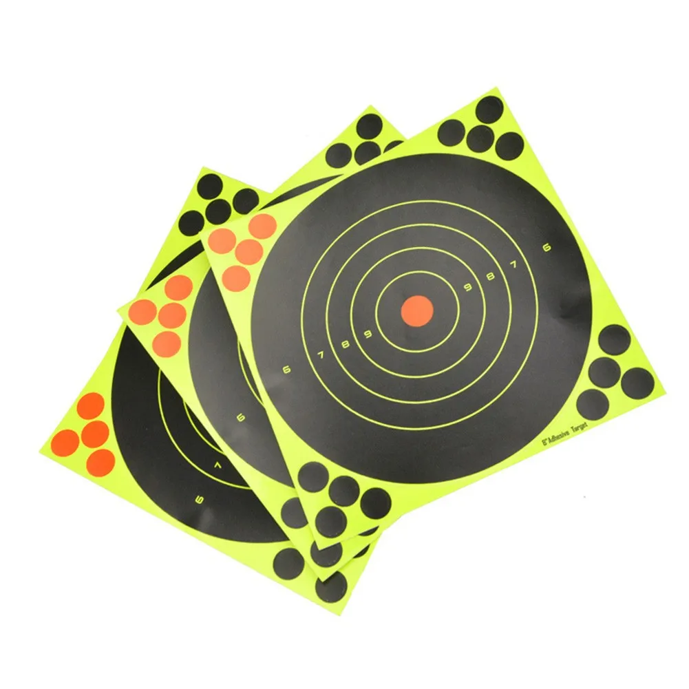 

10pcs Shooting Gun Targets 8 Inch Fluorescent Archery Splatter Glow Rifle Pistol Paper Flower Target Adhesive Hunt Accessory