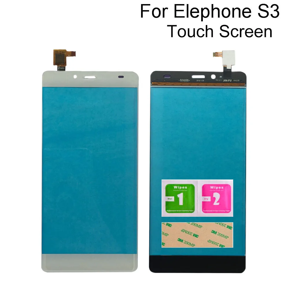 

Touch Screen Glass For Elephone S3 Touch Screen Digitizer Touch Panel Lens Glass Replacement Part Tape Tools 3M Glue
