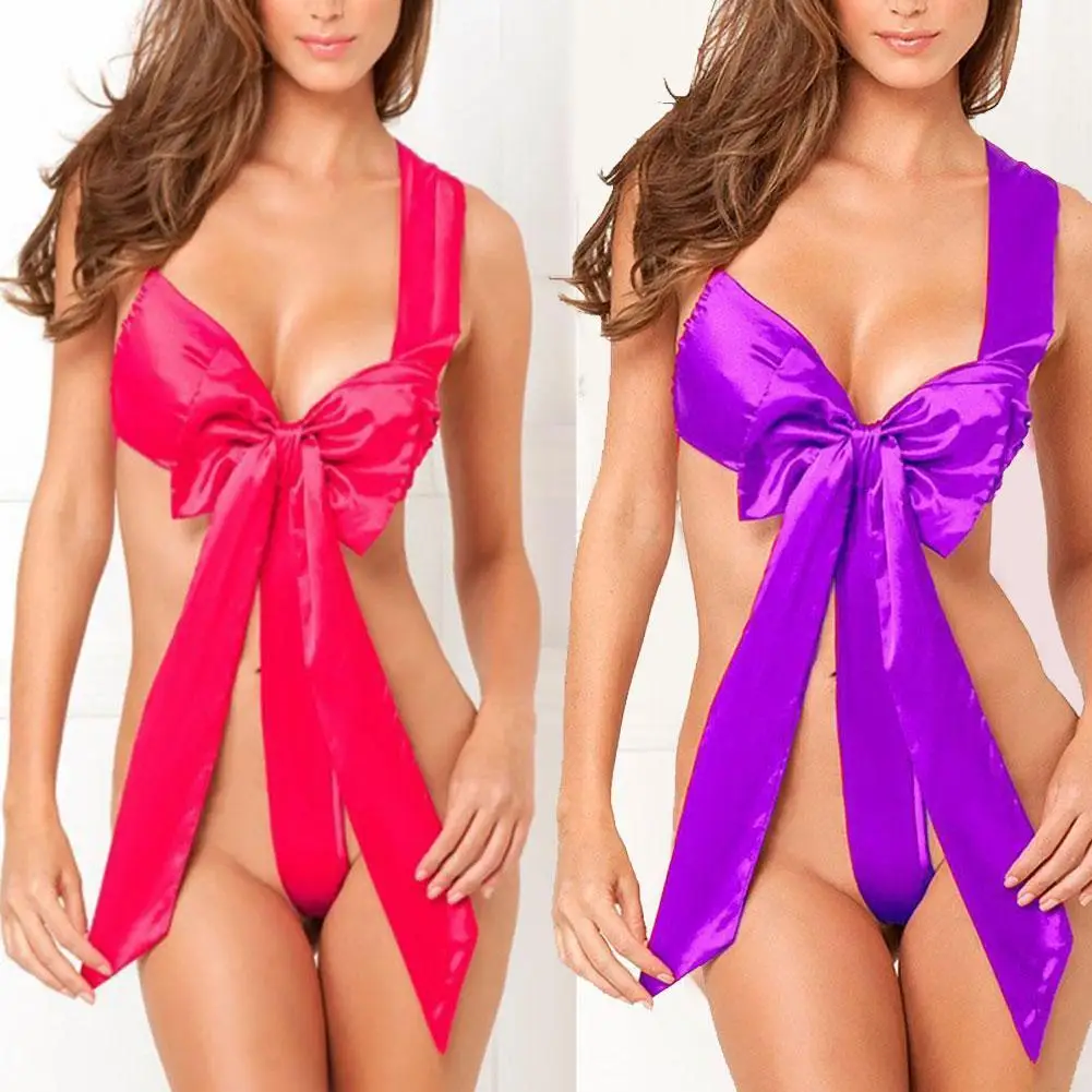 Valentine's Day Sexy Red Women Lingerie Sleepwear Underwear Bowknot Bodysuit Women's sexy outfit cosplay