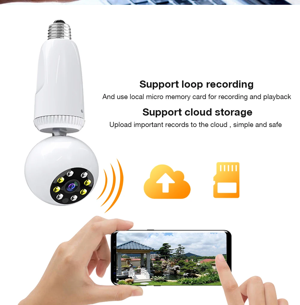 tuya 5mp wifi camera 360° rotate auto tracking cctv panoramic 1080p ip camera bulb ptz baby monitor home security surveillance free global shippi