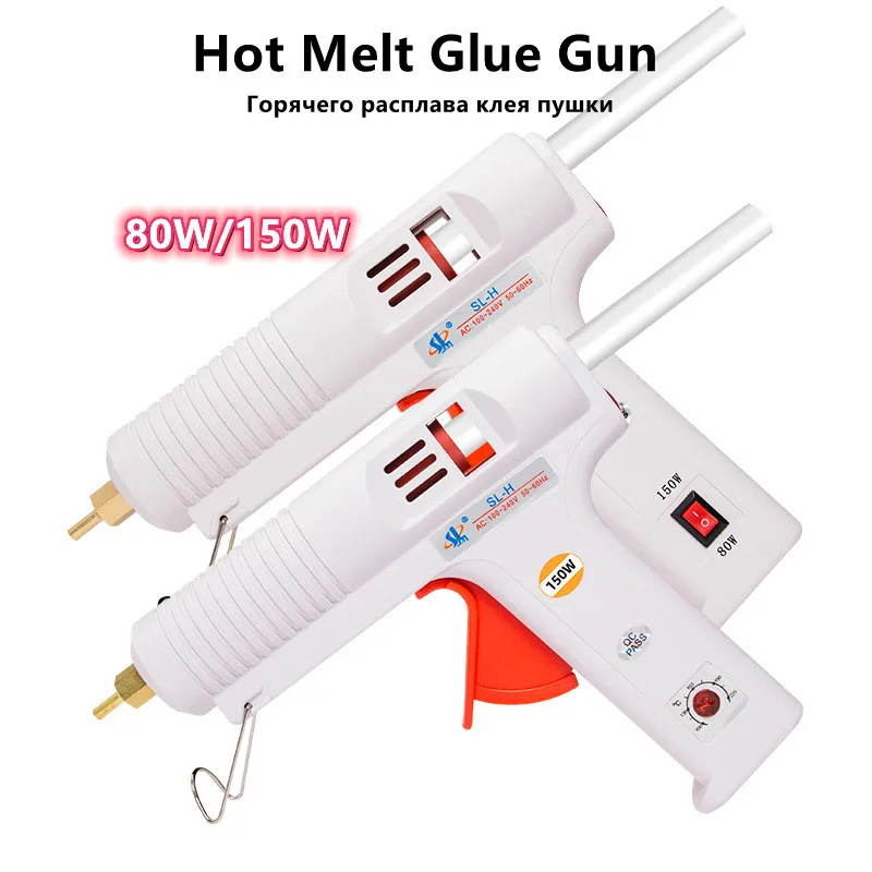 

80W/150W Hot Melt Glue Gun Smart Adjustable Temperature Copper Nozzle Heater Muzzle Diameter 11mm Industrial Guns Repair Tool