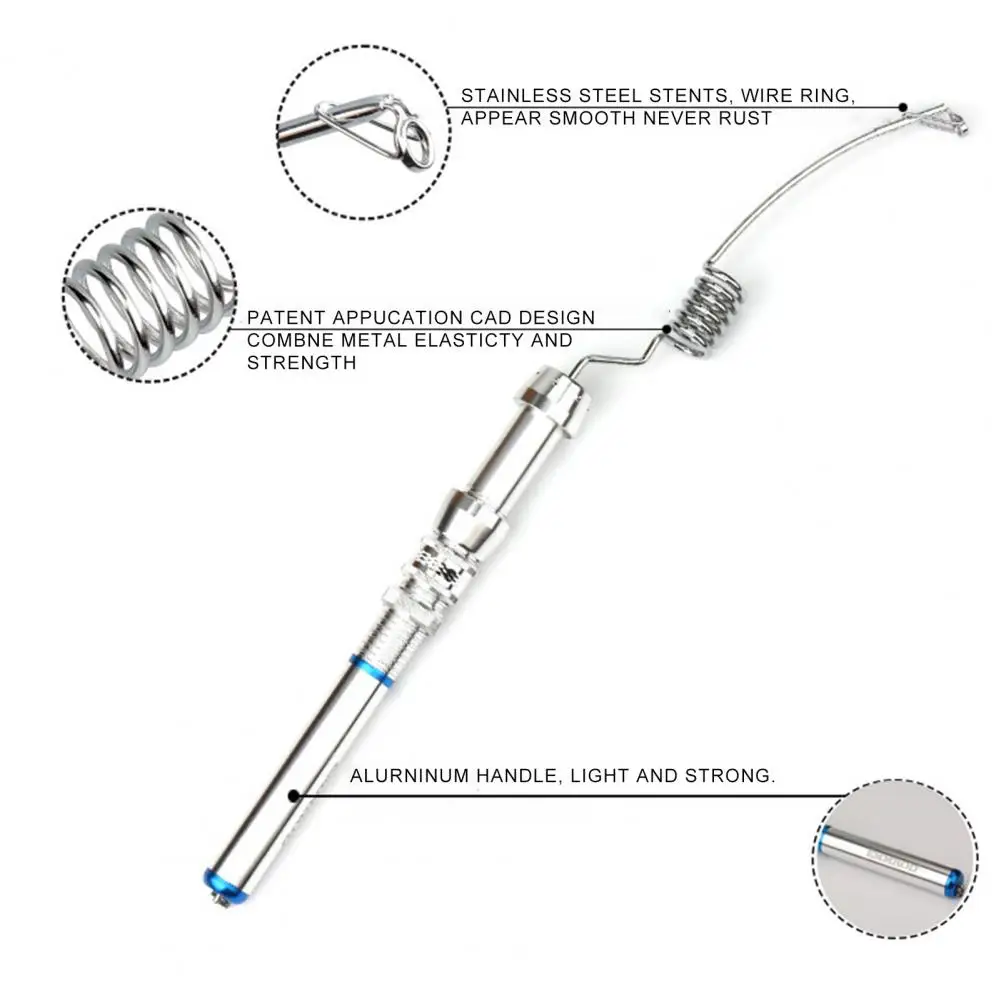 

Mini Portable Telescopic Stainless Steel Lightweight Fishing Sea Boat Rod Ocean Pole Tackle Winter Ice Fishing Rod Tackle Tools